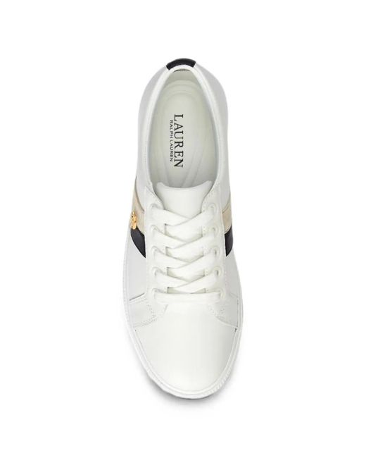 Polo Ralph Lauren White Janson Ii Lace-Up Sneakers