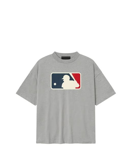 Fear Of God Gray Logo-Print Cotton T-Shirt for men