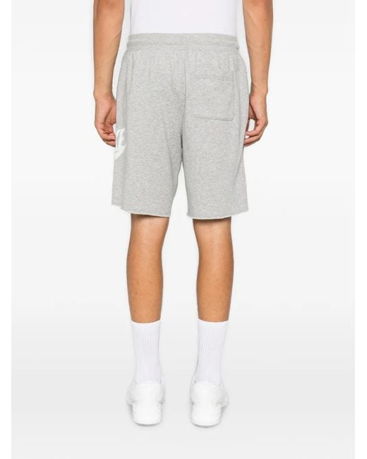 Nike Gray Logo-Print Drawstring-Waist Track Shorts for men