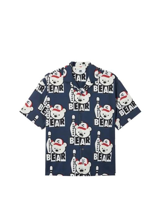 Chocoolate Blue Bear-Print Shirt for men