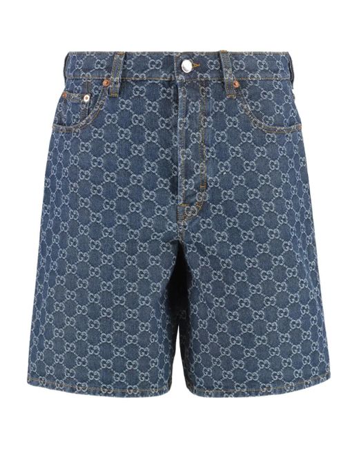 Gucci Blue Denim Shorts