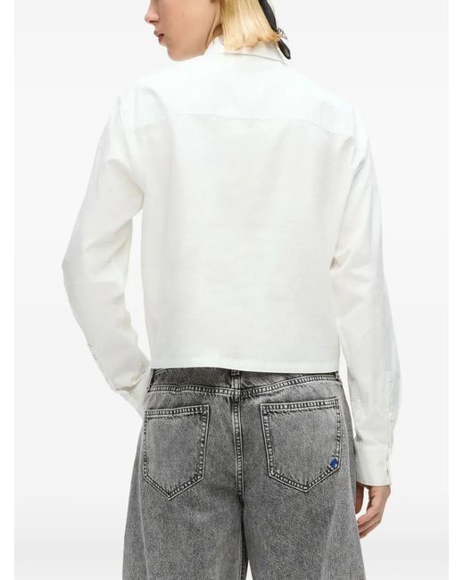 Karl Lagerfeld White Flap-Pocket Logo Shirt