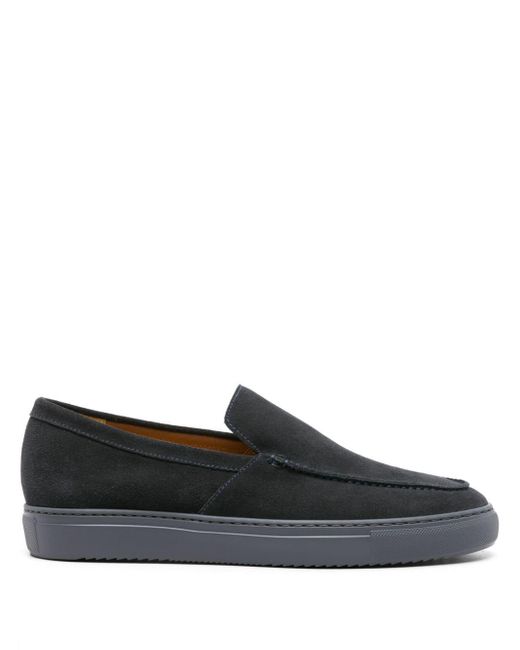 Doucal's Black Round-toe Suede Loafers for men