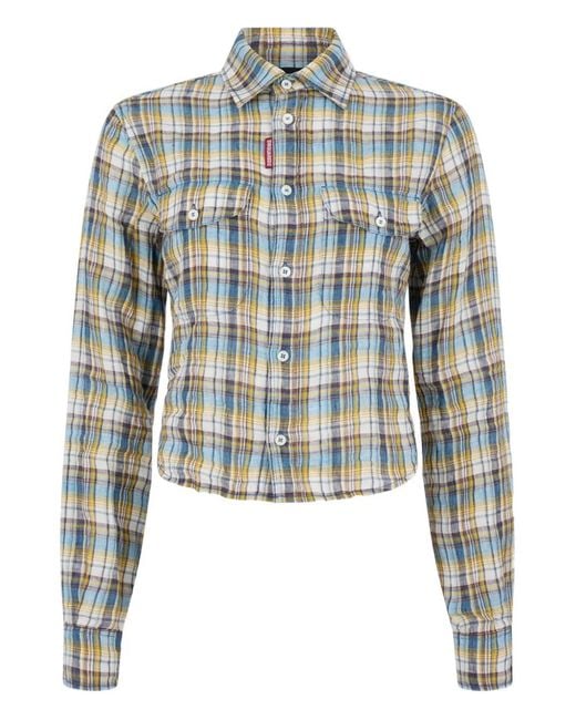 DSquared² Geruit Overhemd in het Blue