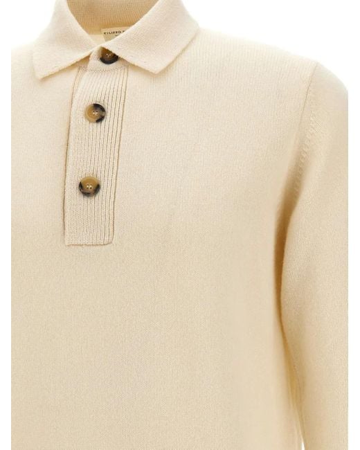FILIPPO DE LAURENTIIS White Three-button Polo-neck Polo Shirt for men