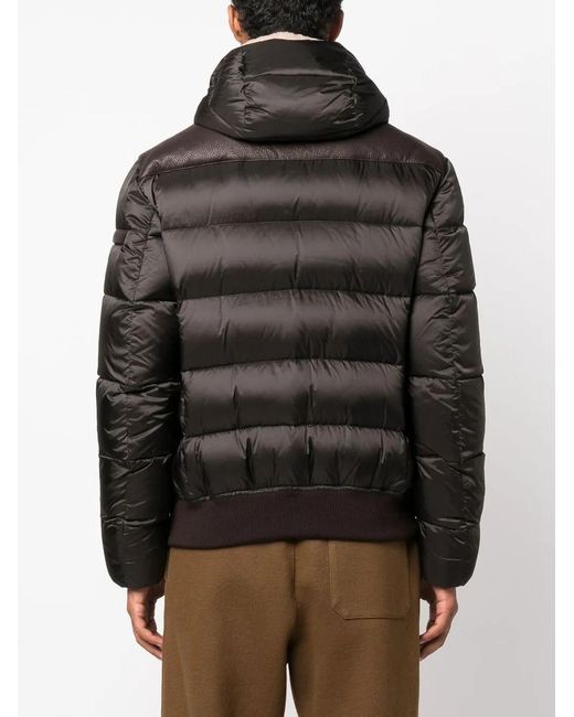 Moorer Black Panelled Down-Padded Jacket for men