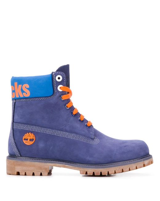 Timberland Blue Nba Collection New York Knicks Lace-up Leather Boots for men