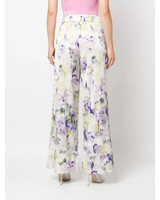 Off-White c/o Virgil Abloh White Floral-print Palazzo Pants