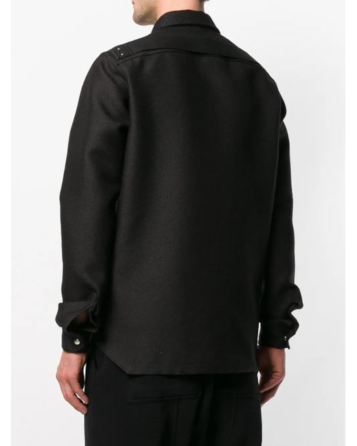 Rick Owens Overhemd Met Puntkraag in het Black voor heren