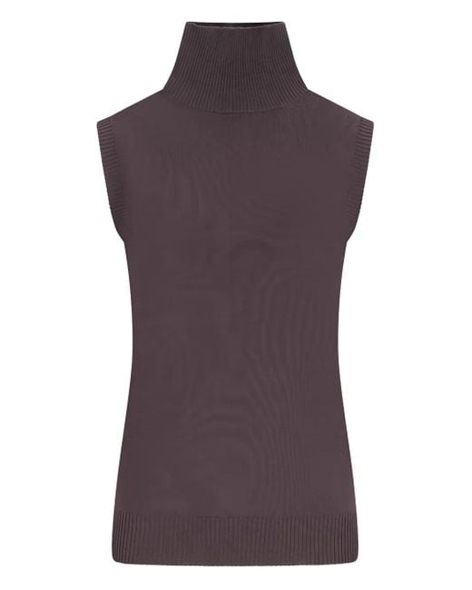 Top Vertigo Smanicato A Collo Alto di Sportmax in Purple