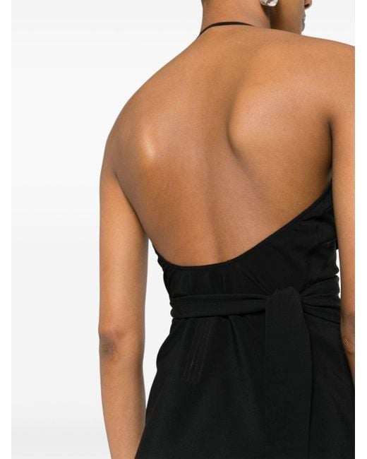 Rick Owens Black Halterneck Wrap Top