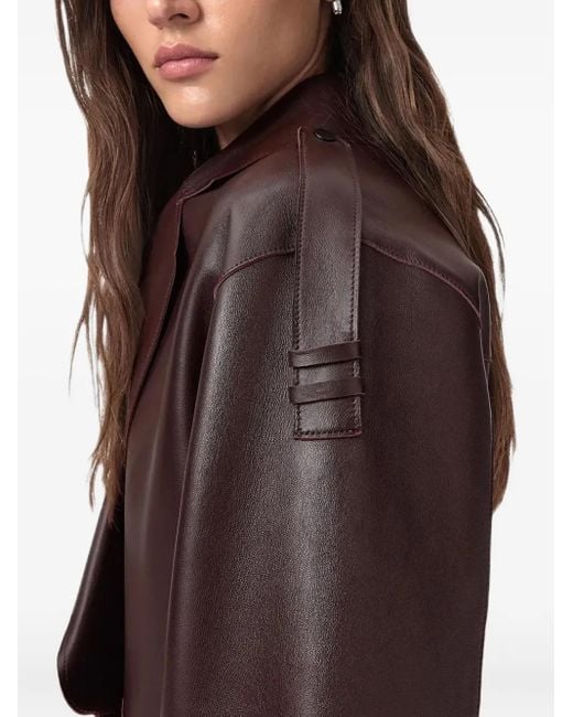 AllSaints Brown Ophelia Leather Jacket
