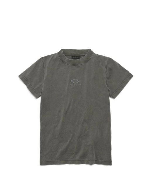 Balenciaga Gray Logo Cotton T-Shirt