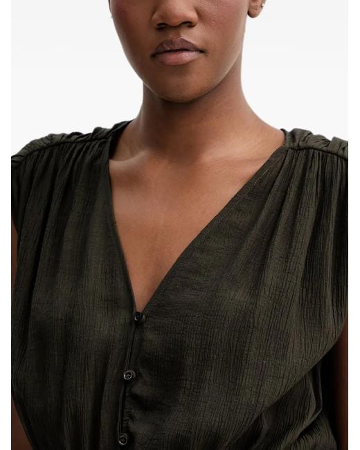 Sessun Black V-Neck Buttoned Dress