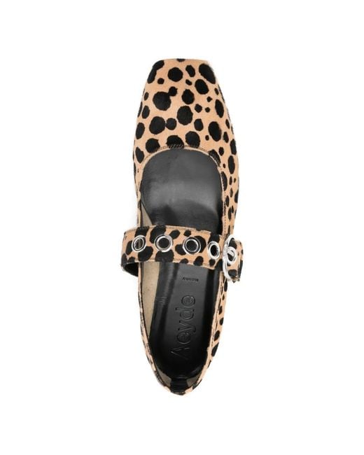 Aeyde Uma Mary-Janes Ballerina's Met Luipaardprint in het White
