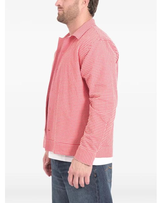 NN07 Red Reed Checked Button Shirt for men