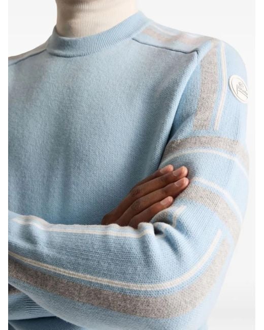 Fusalp Blue Spectavia Contrast-Stripe Jacquard Sweater for men