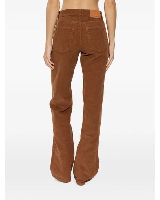 Stella McCartney Brown Corduroy Logo-Charm Trousers