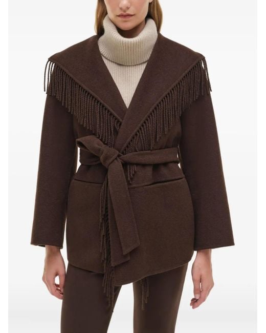 Fringe-trimmed coat Jonathan Simkhai de color Brown