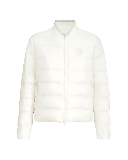 Brunello Cucinelli White Water-Resistant Matte Nylon Down Jacket With Logo