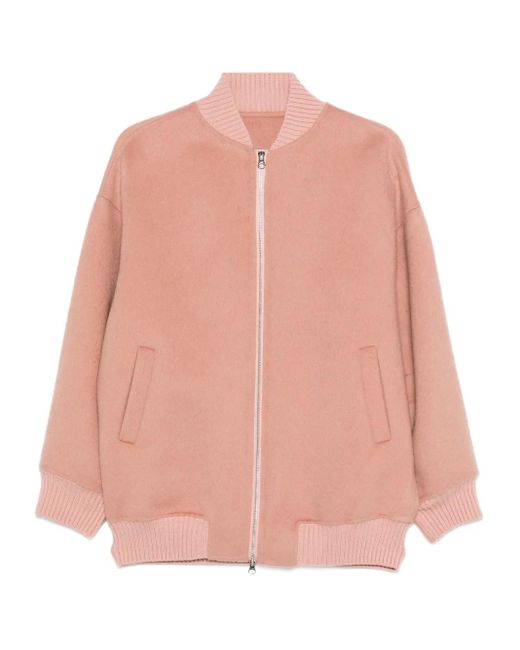 Isabelle Blanche Pink Zip-Fastening Pockets Jacket