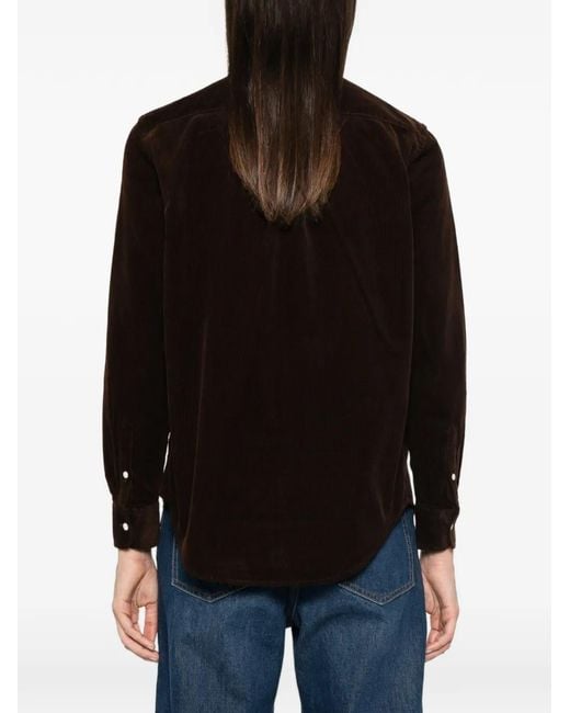 Polo Ralph Lauren Black Corduroy Embroidered-Logo Shirt