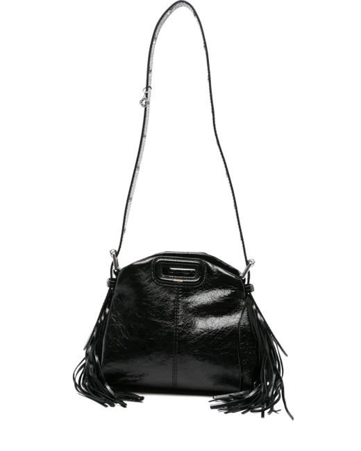 Maje レザーハンドバッグ Black