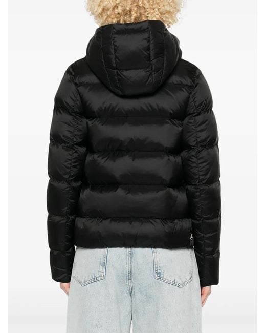 Colmar Black Logo-Patch Quilted Down Puffer Jacket
