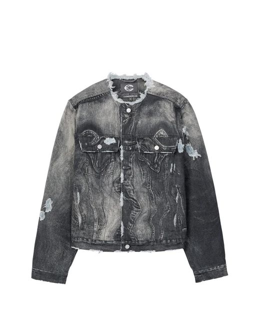 CAMPERLAB Gray Veste En Jean À Bords Francs