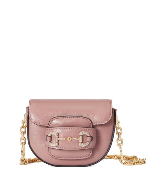 Gucci Pink Horsebit 1955 Rounded Belt Bag