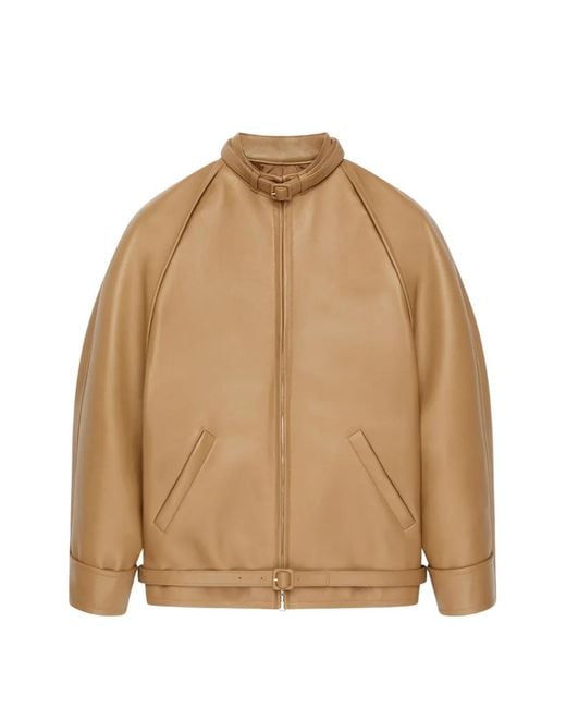 Courreges Natural Circle Edge Cut-Out Bomber Jacket