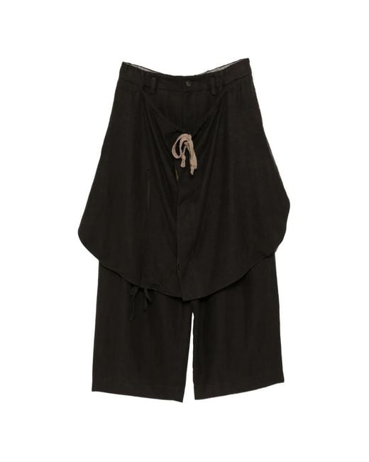 Ziggy Chen Black Layered Drawstring-Fastening Trousers for men