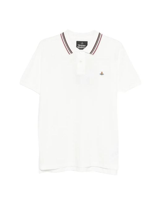 Vivienne Westwood White Polo À Col Rayé for men