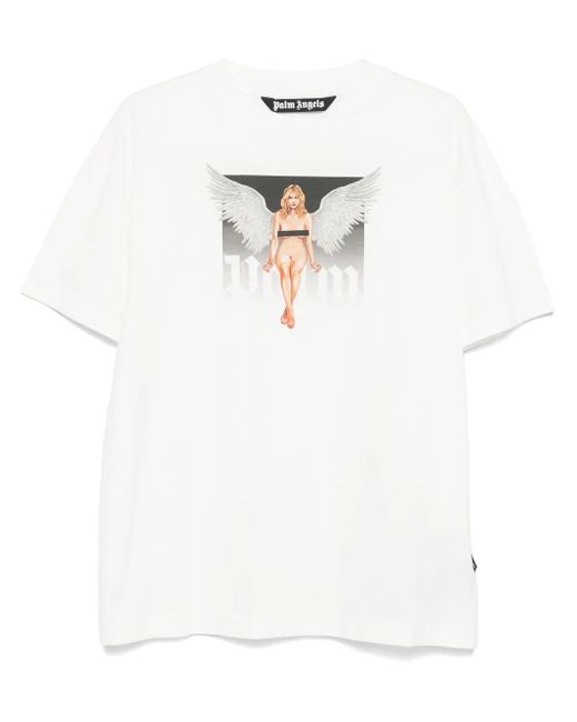 メンズ Palm Angels Crystal Pin-up Tシャツ White