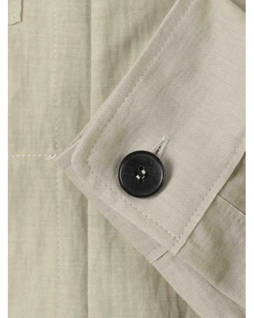 Harris Wharf London Natural Button-Up Overshirt for men