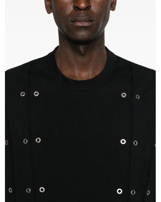 Jil Sander Black Eyelet-Detail T-Shirt for men