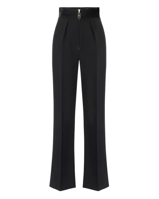Elisabetta Franchi Black Plissierte Palazzohose