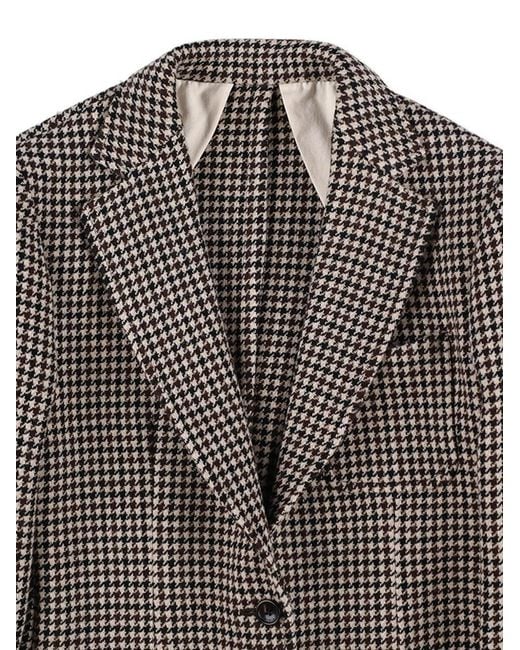Fortela Brown Blazer Benjamin À Simple Boutonnage Et À Motif Pied-De-Poule