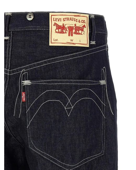 Junya Watanabe Blue X Levis Contrast-Stitch Straight-Leg Jeans for men