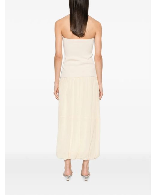 St. Agni White Strapless Midi Dress