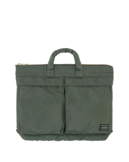 Porter-Yoshida and Co Green Tanker Short Helmet Tote Bag for men