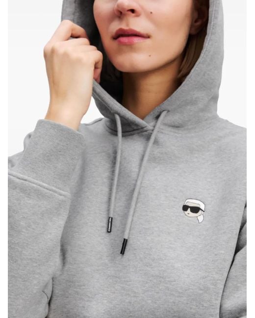 Karl Lagerfeld Ikon クロップド パーカー Gray