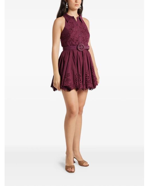 Hemant & Nandita Purple Robe Courte Mahi À Taille Ceinturée