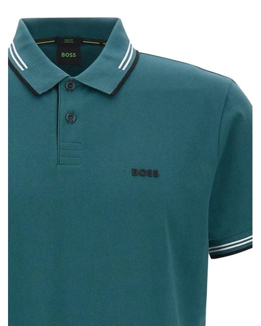 Boss Green Contrast-Trim Logo Polo Shirt for men