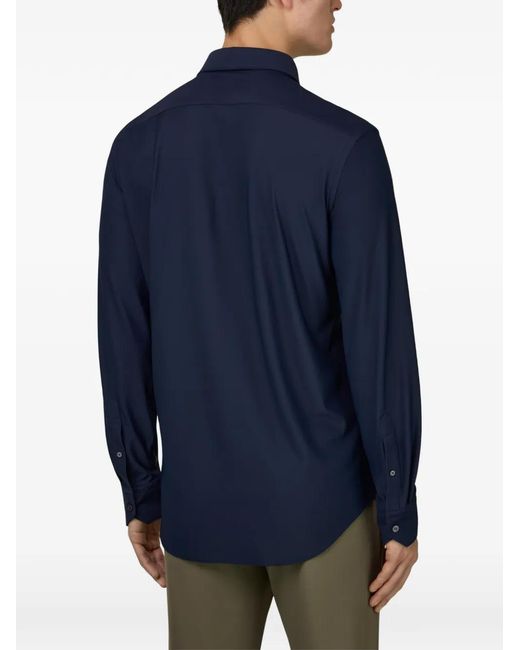 Boggi Blue Slim Fit Collar Shirt for men