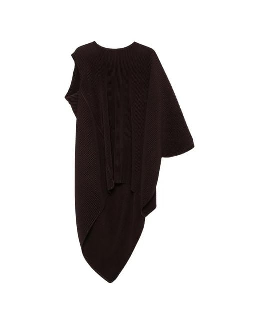 Homme Plissé Issey Miyake Black Pleated Asymmetric Top for men