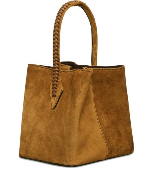 Metier Brown Mini Vérité Suede Tote Bag