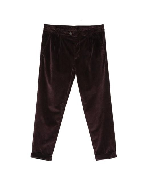Eleventy Black Pleated Corduroy Trousers for men
