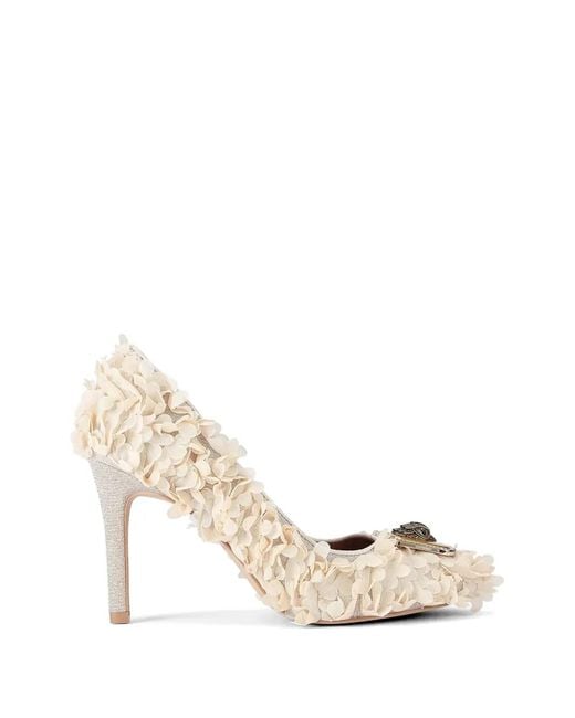 Kurt Geiger White Pimlico Floral-Appliqué Pumps