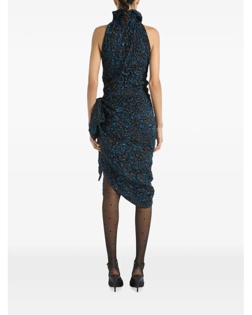 Balmain Blue Draped Dress
